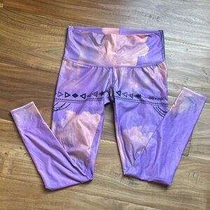 Teeki Purple Cloud Print Active Leggings